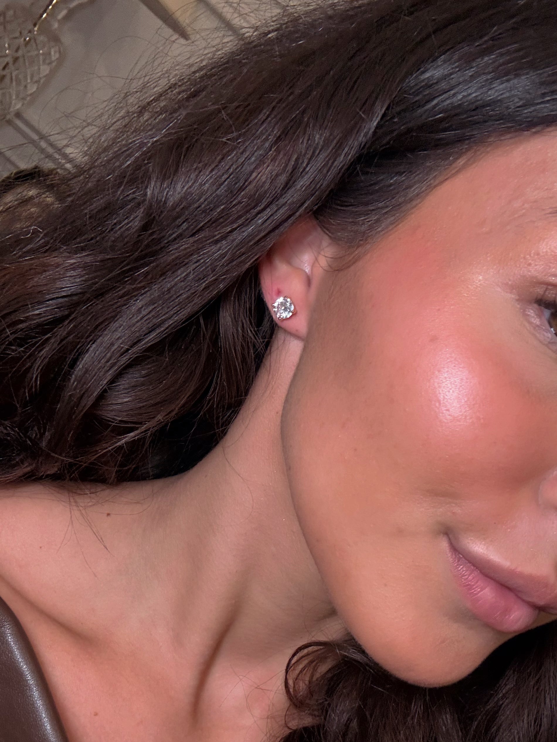 Gold Circle Stud earrings