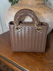 Brown Woven HandBag