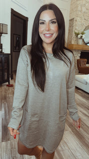Luxe Ultra Soft Mocha Long Sleeve Two pocket Tunic Cardi  Camille and Co