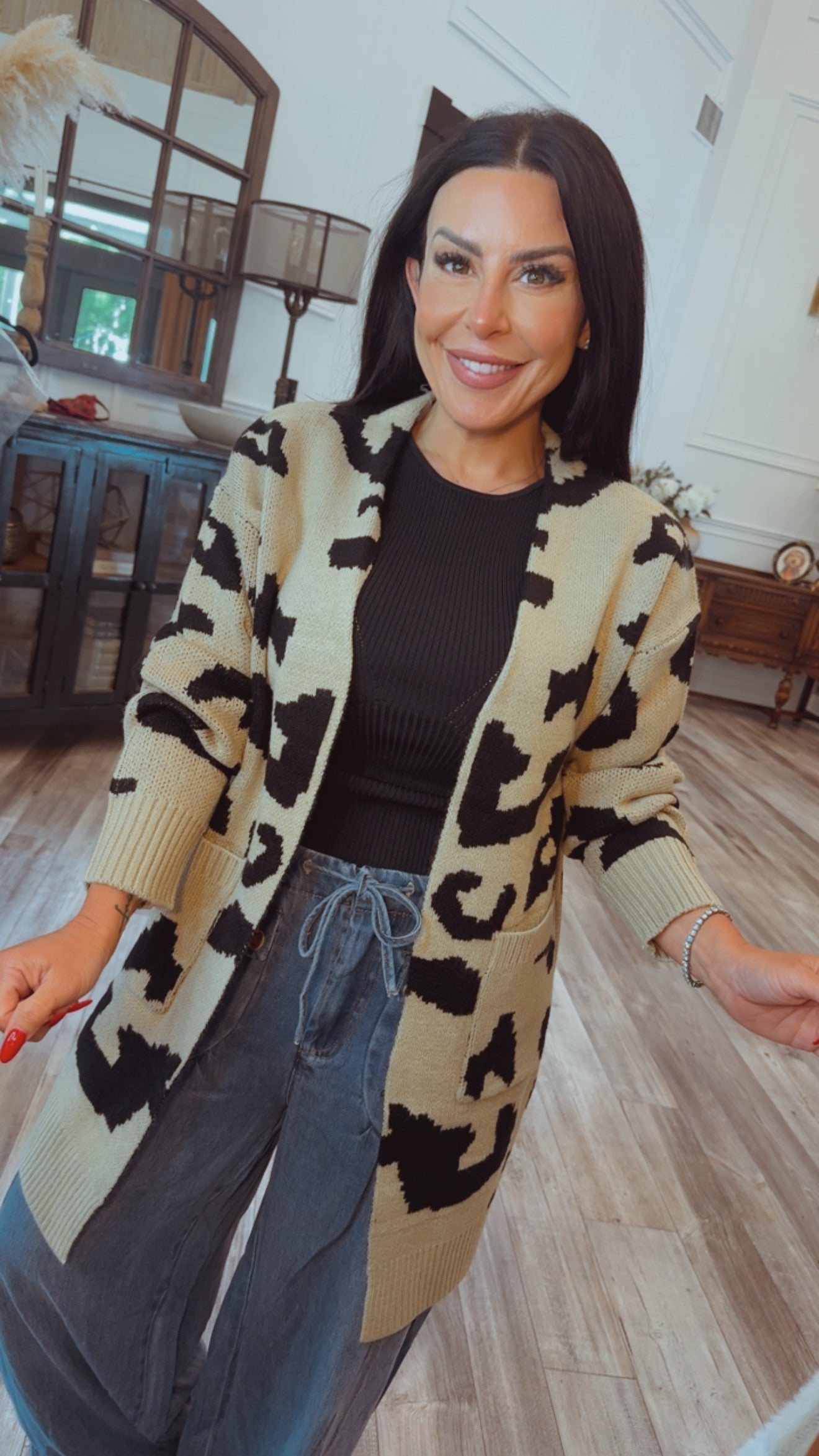 Luxe Ultra Soft Cheetah Open Cardi With Pockets Camille and Co