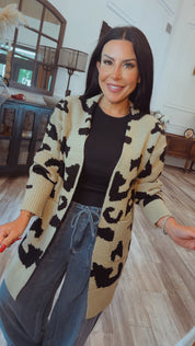 Luxe Ultra Soft Cheetah Open Cardi With Pockets Camille and Co