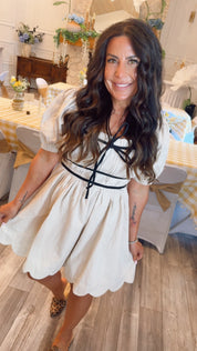 Beige and black Pleated Romper