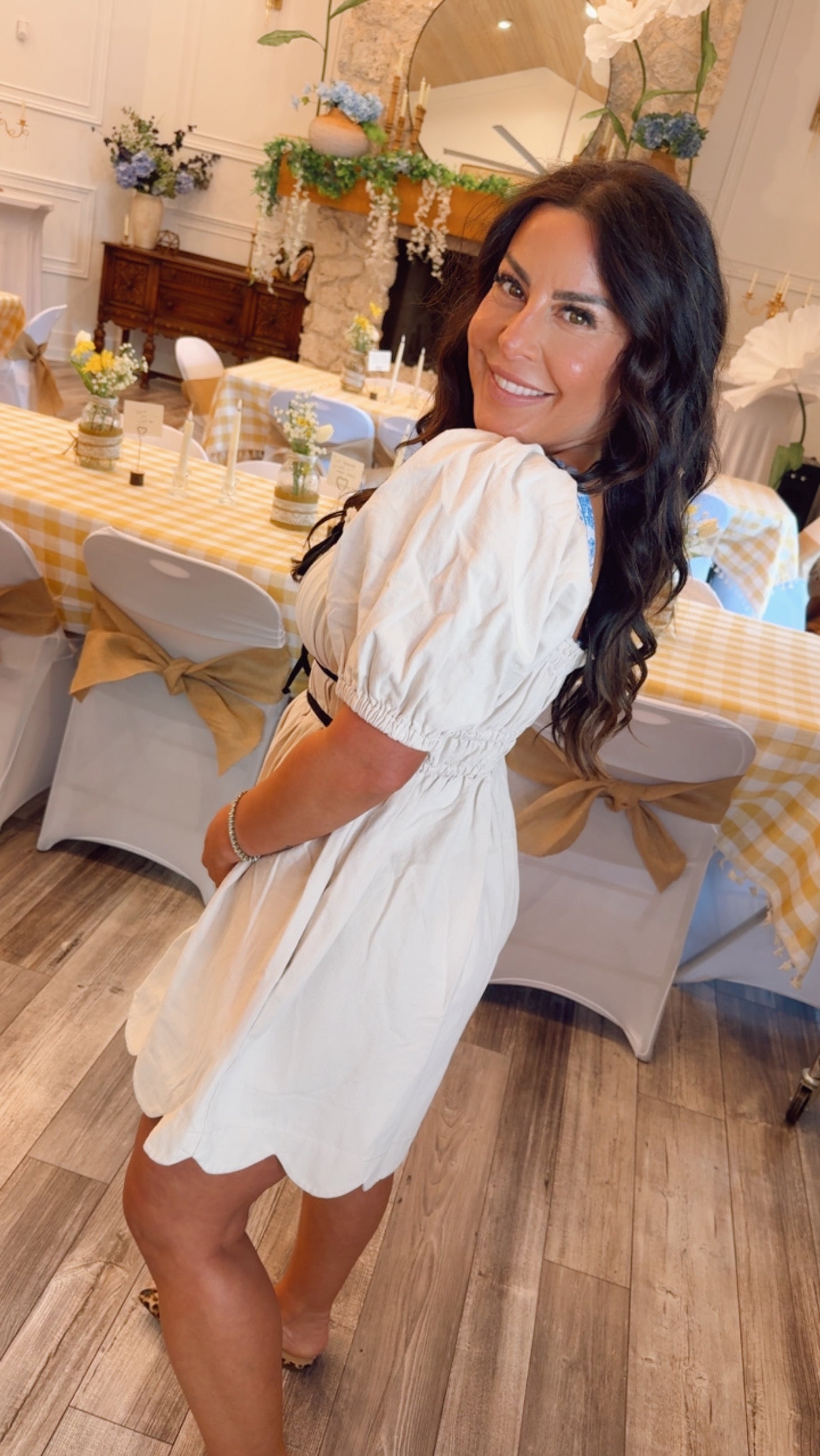 Beige and black Pleated Romper