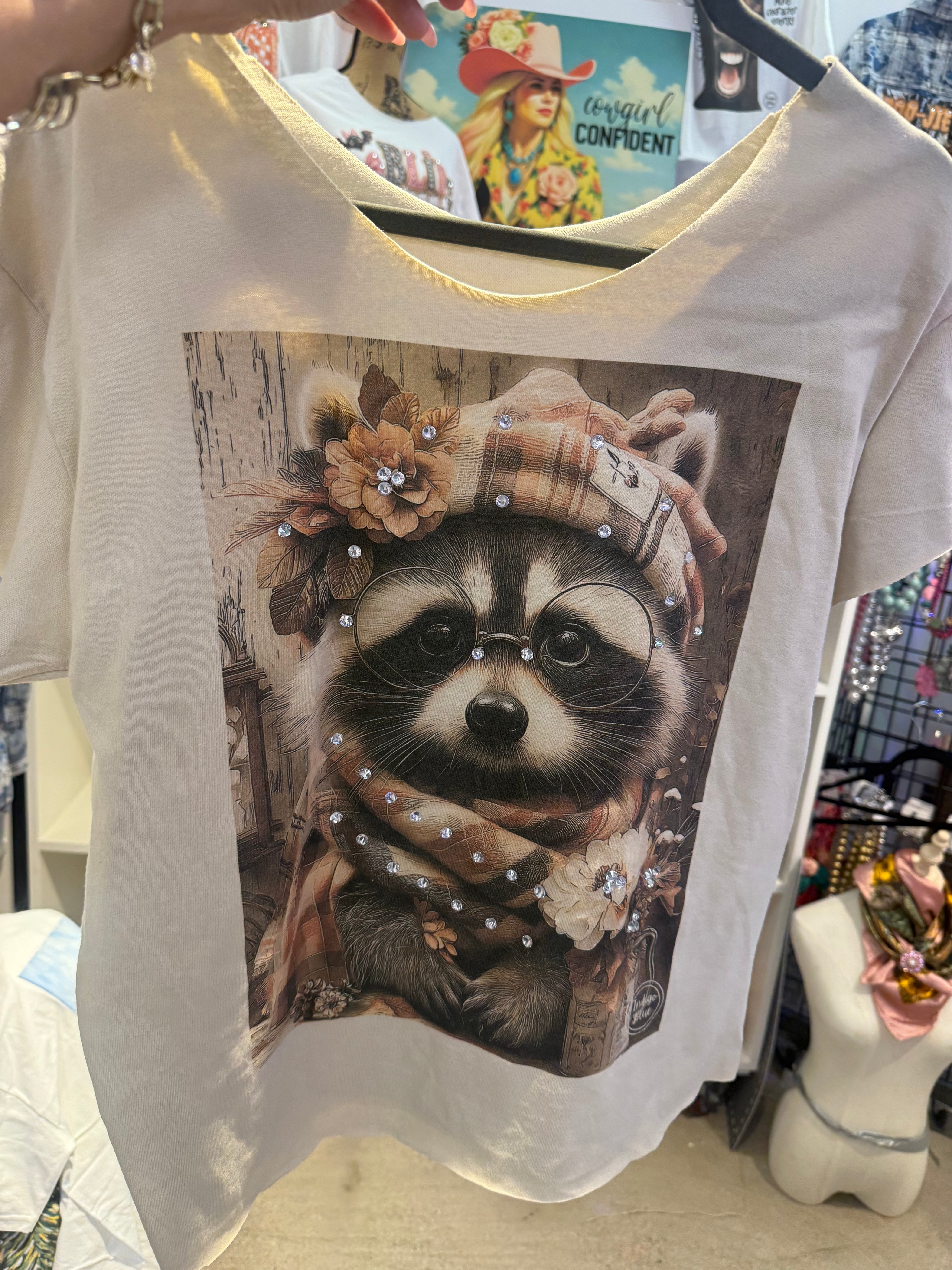 Indigo BlueDiva Bling Racoon Top