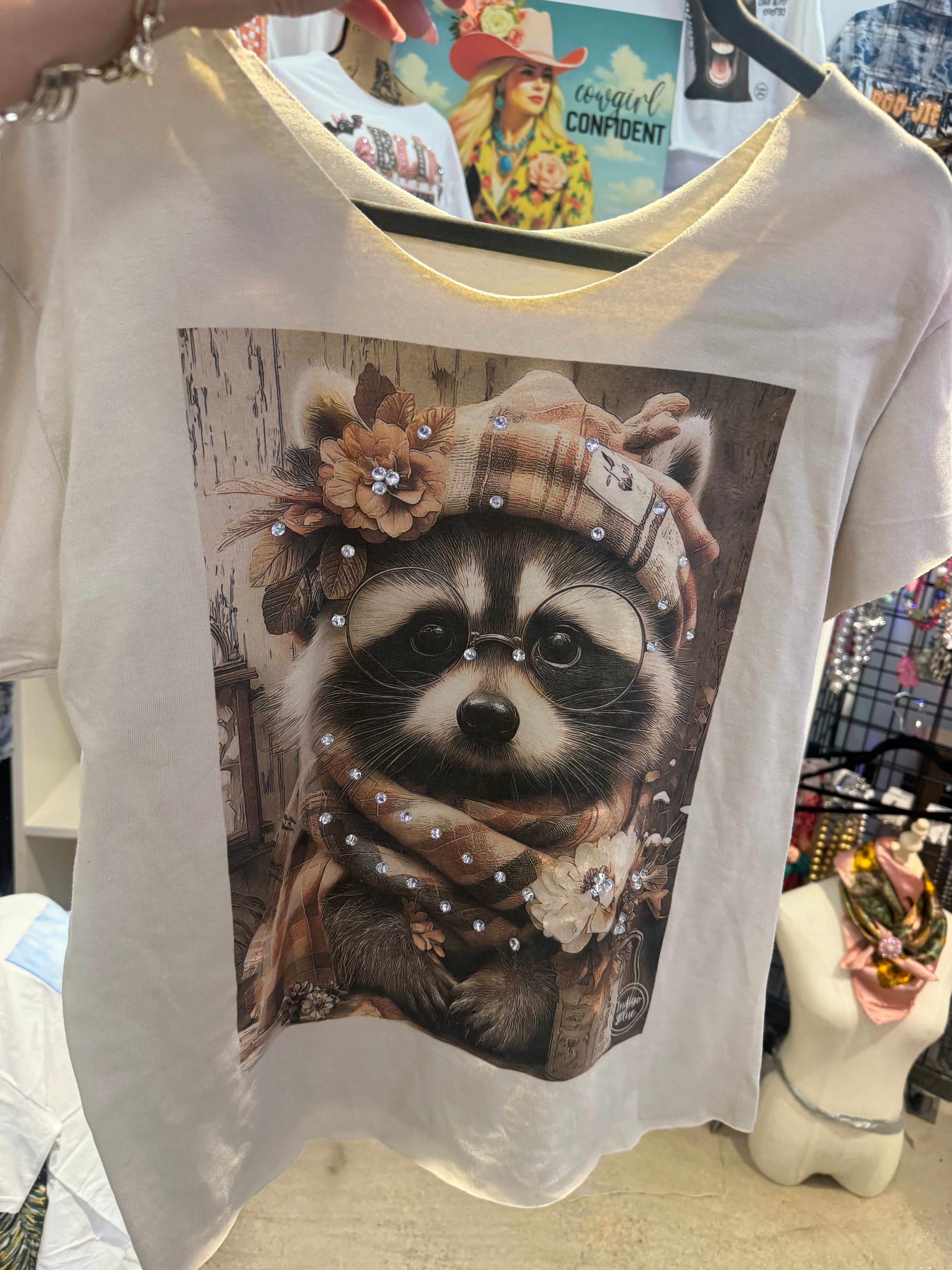 Indigo BlueDiva Bling Racoon Top