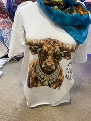 Indigo BlueDiva Bling Bull Top