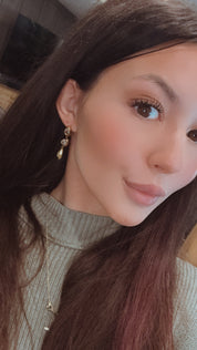Gold and Crystal Dangle Earrings