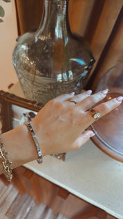 Silver and Crystal Chan Sutt Bangle