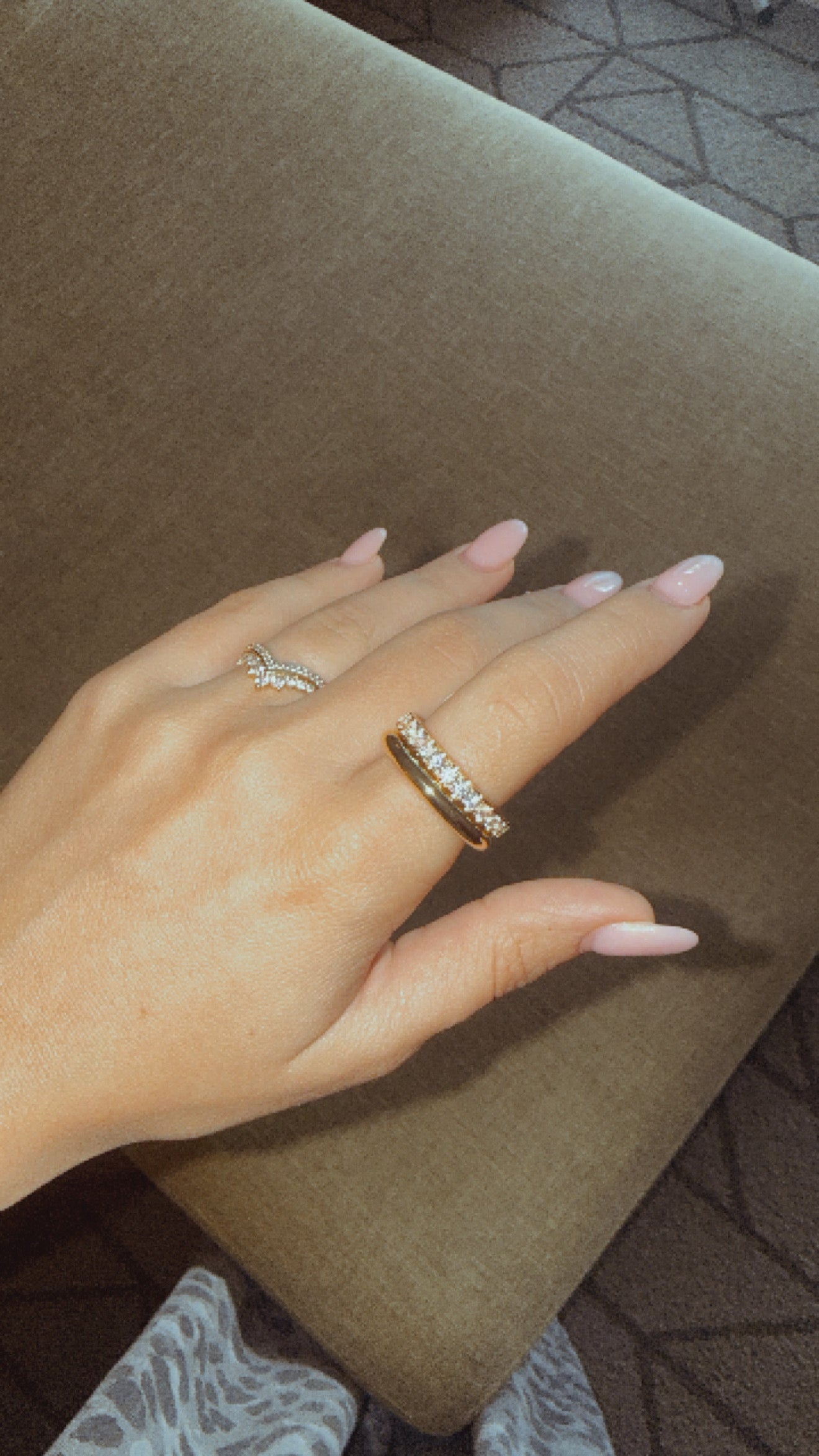 Chan Sutt Double Bling Gold Ring Set Size 8