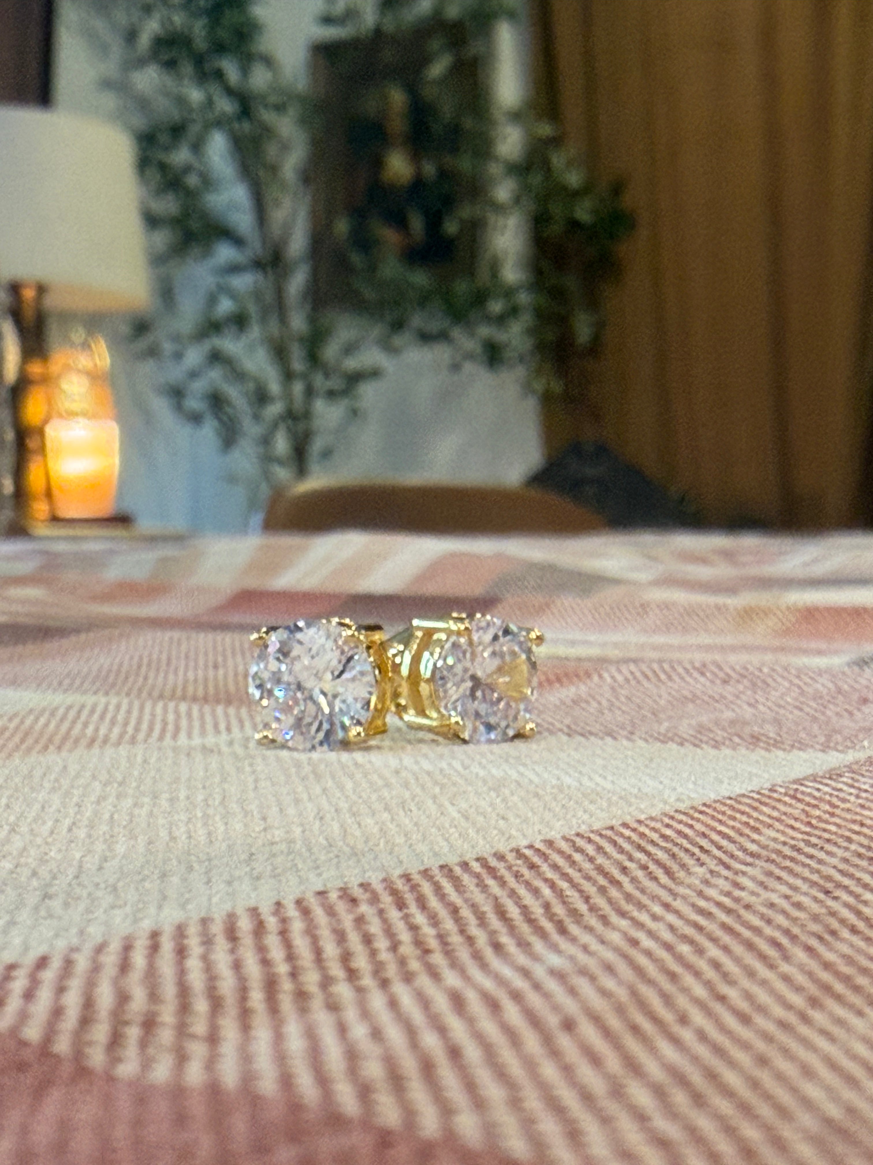 Large Gold Dipped Diva Stud Earrings