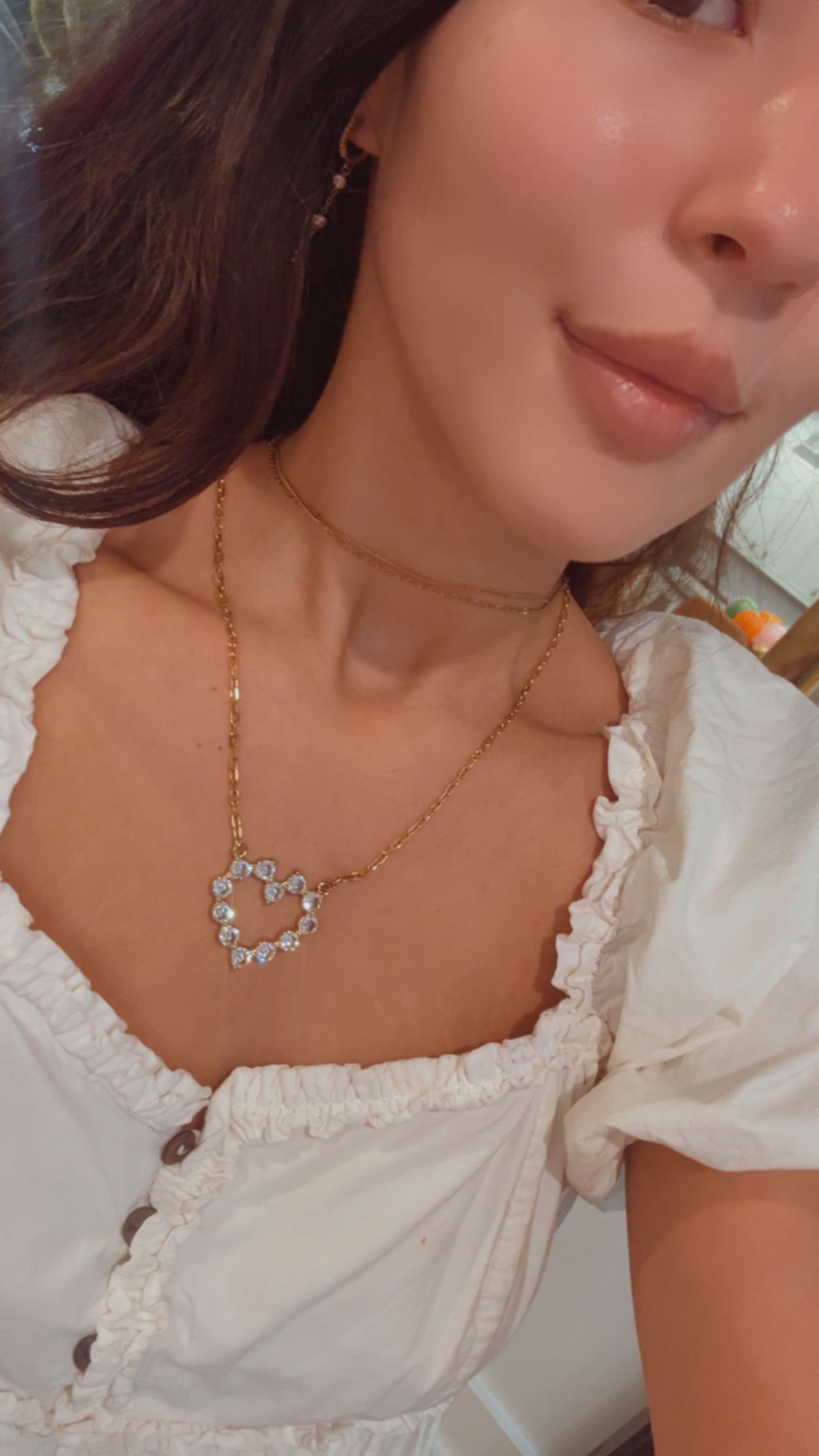 Diva Bling Crystal Heart Pendnat Neckalce
