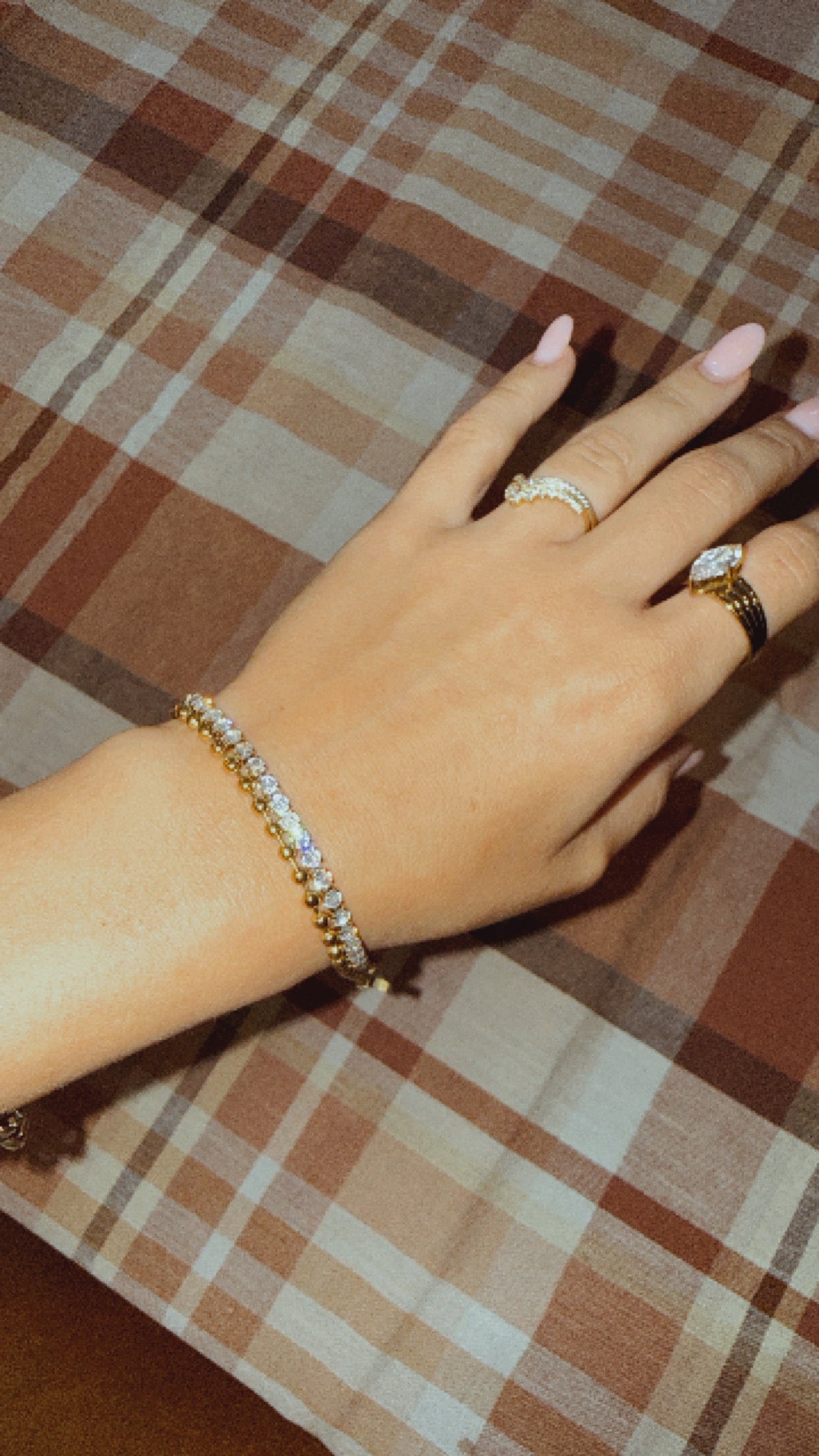 Diva Bling Crystal Gold Tennis Bracelet