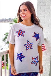 Patriotic Stars Patch Tee
