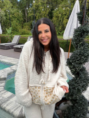 POL White Fleece Zip Up Chic Hoodie