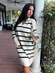 Cozy Co Chic Black and White Sweater Dress