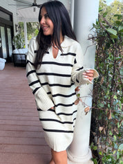 Cozy Co Chic Black and White Sweater Dress