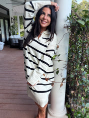 Cozy Co Chic Black and White Sweater Dress