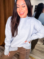 Cozy Co  Light Blue Loose Fit Knit Sweater