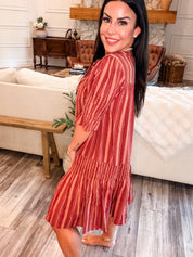 Cozy Co Marsala Stripped Mini Dress