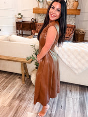 Mocha Brown Leather Dress