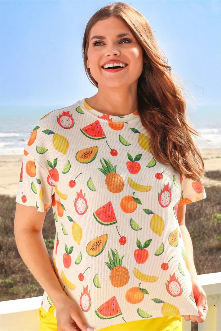 Weekend Waffle Tee- Fruit Salad  Jess Lea