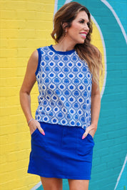Heatwave Ribbed Tank- Palm Dreams