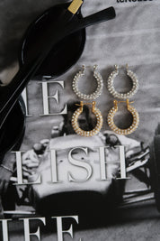 MEDIUM DIAMOND HOOPS