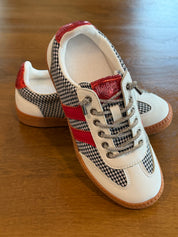 Corky Black and White Houndstooth With Red Glitter  Sneakers