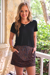 Chocolate Zebra Skort