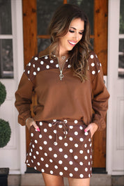 Chocolate Polka Dot Skort