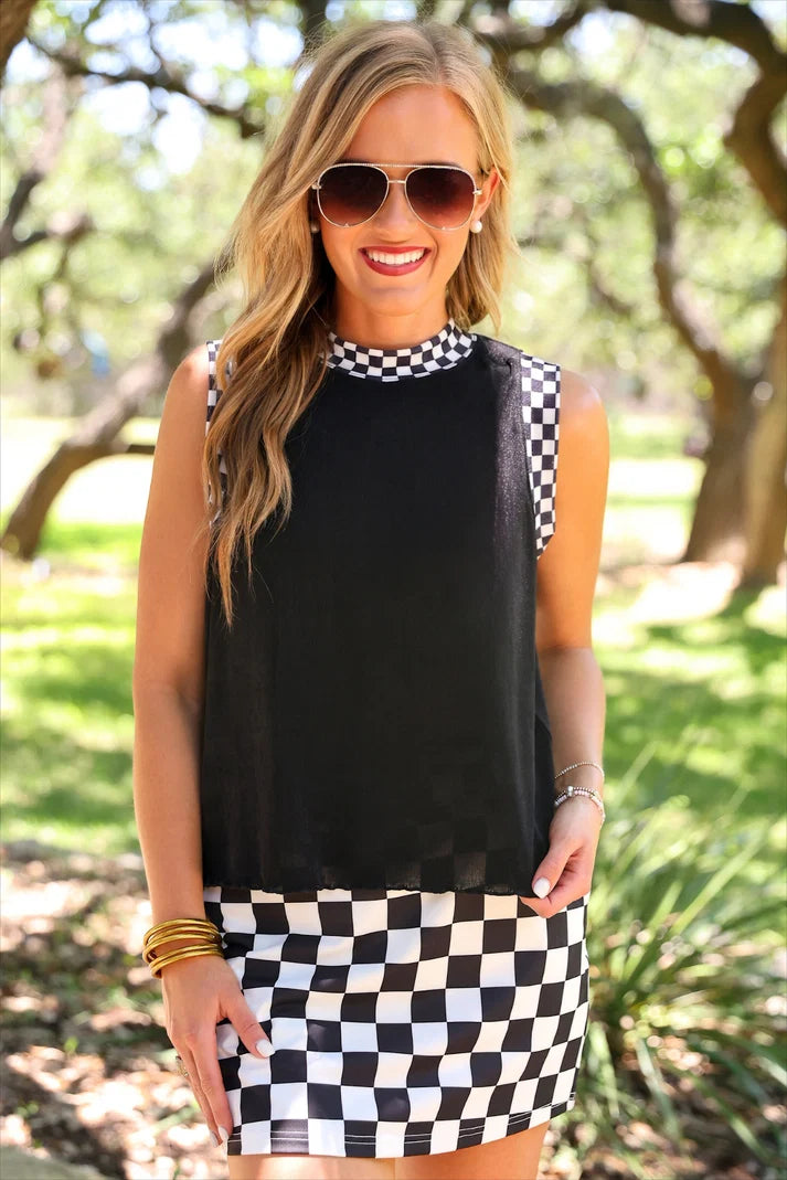 Jess Lea Checkmate Ribbed Tank