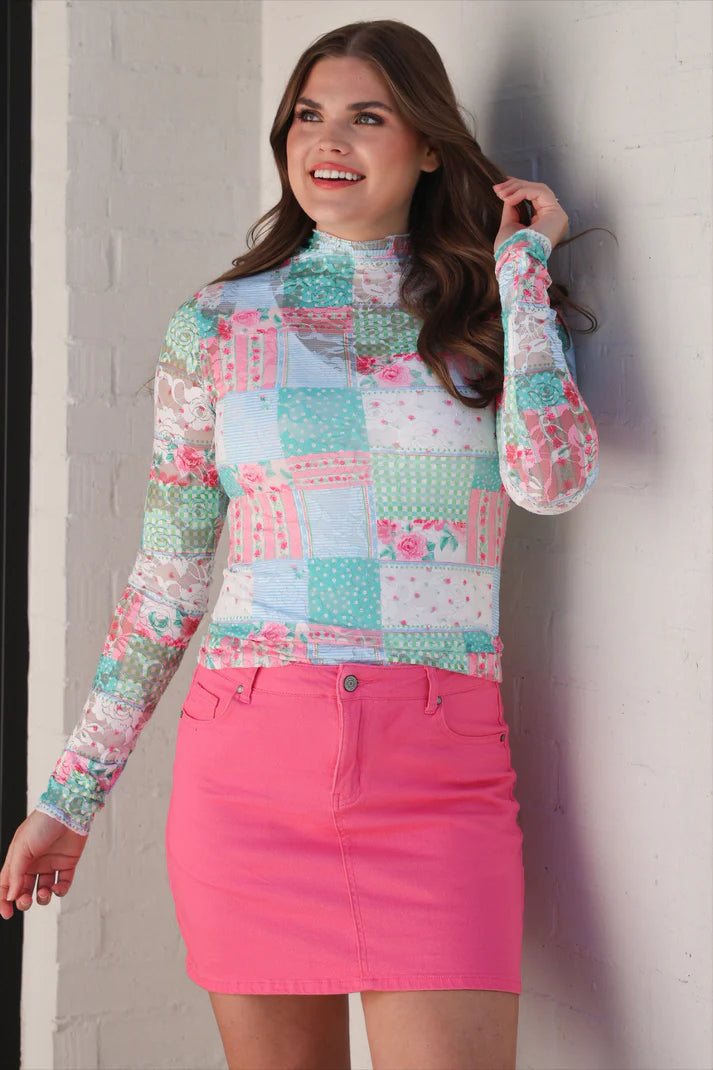 Kylie Lace Top- Heirloom Patchwork