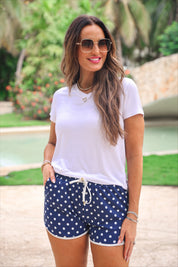 Navy Polka Dot Everyday Shorts
