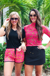 Kora Short Sleeve Mesh Top- Savanna Soirée