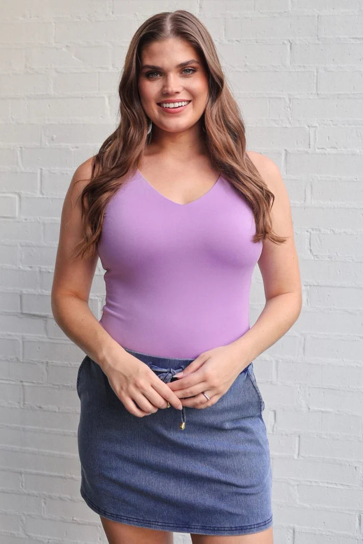 Jess Lea Haven V-Neck Bodysuit- Lavender