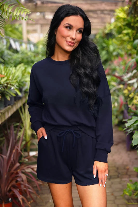 Luna Luxe Pullover Set Navy