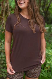 Jess Lea Heaven Soft Basic Top Chocolate Brown