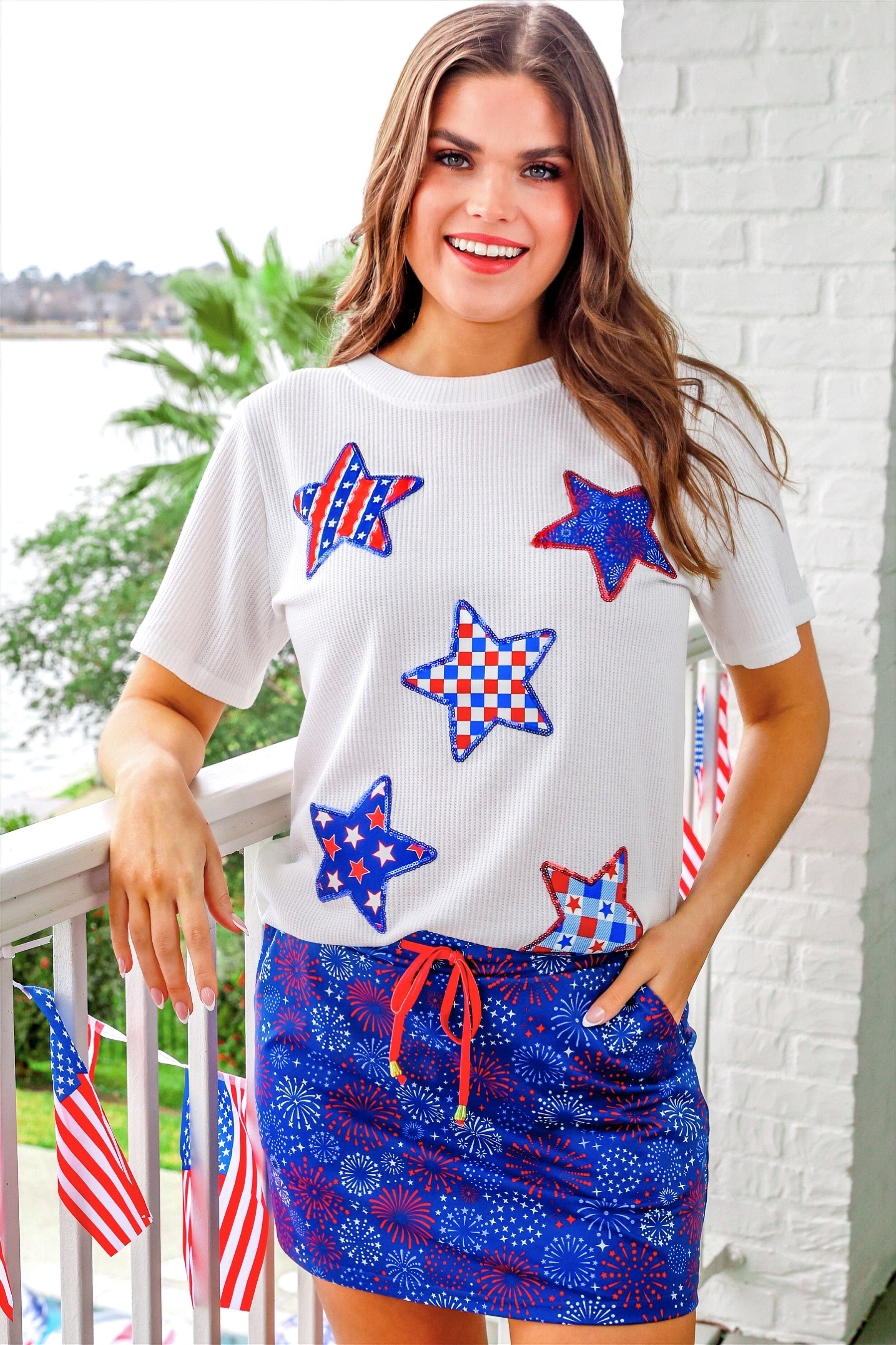 Patriotic Stars Patch Tee