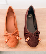 Leilani Beaded Ballet Flat in Chocolate