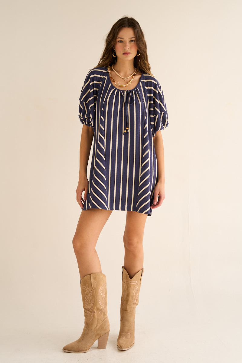 The Greii Navy Striped Dress 30a