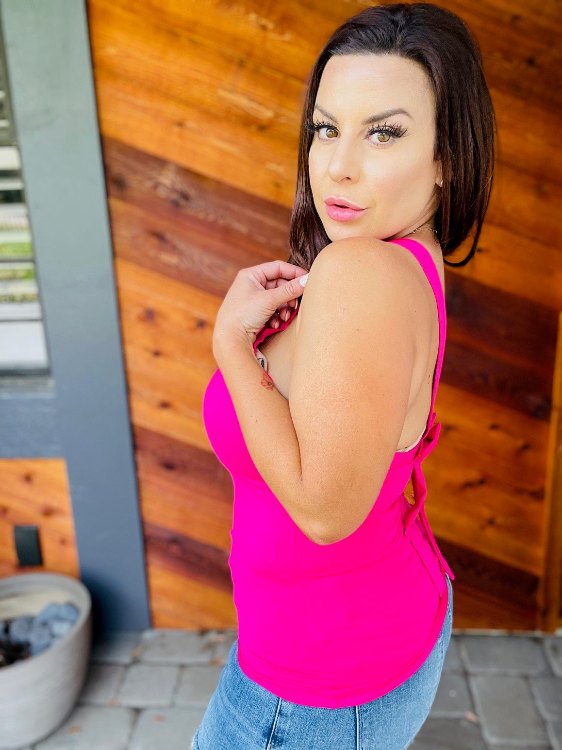 Tight Compression High neck Pink Tank