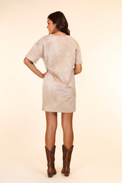 Adventuresome Beige Tie Dye T-Shirt Dress