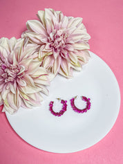 Bloom Hot Pink Hoop Earrings