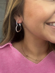 Passionate Embrace, Medium Silver heart Shape Hoops Earrings