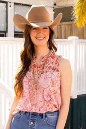 Boho Breeze Blouse, Pink