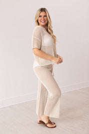 Cover-Up Crochet Pants, Cream