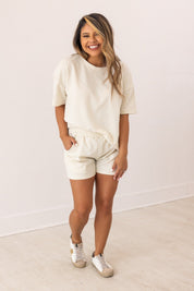Textured Cream Top