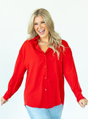 Kathryn Classic Button-Up, Red