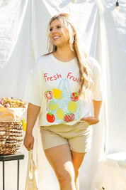 Fresh Fruit On White Relaxed Fit Tee
