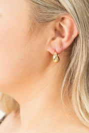 Hinged Hoops with Rhinestone Stars, Gold